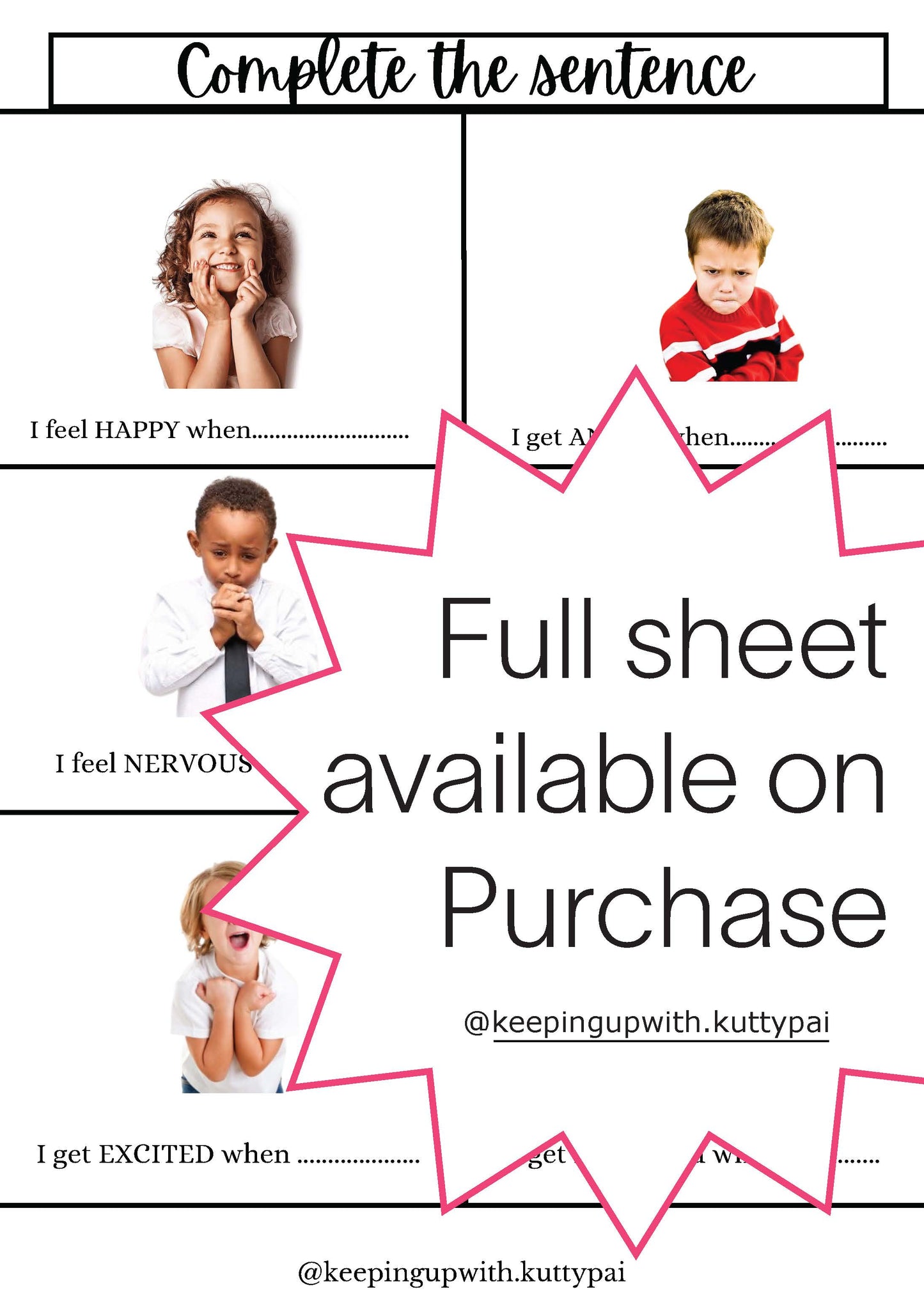 Emotions Worksheet