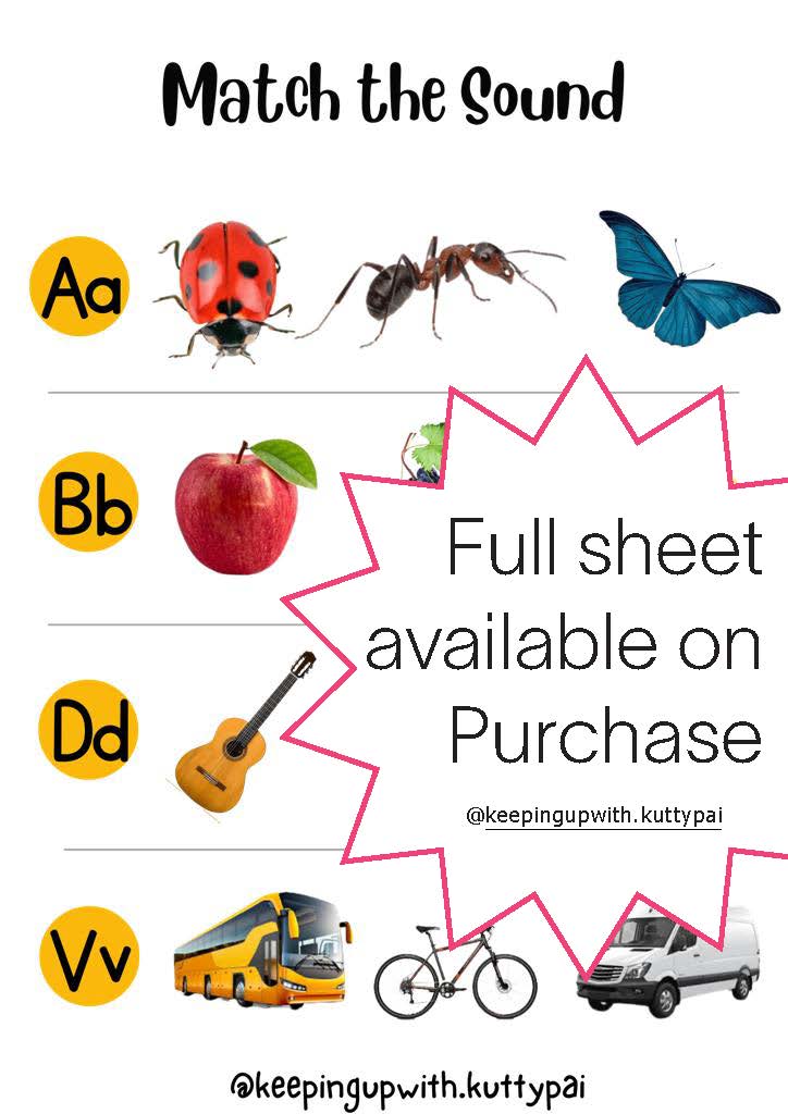Matching and More Worksheet